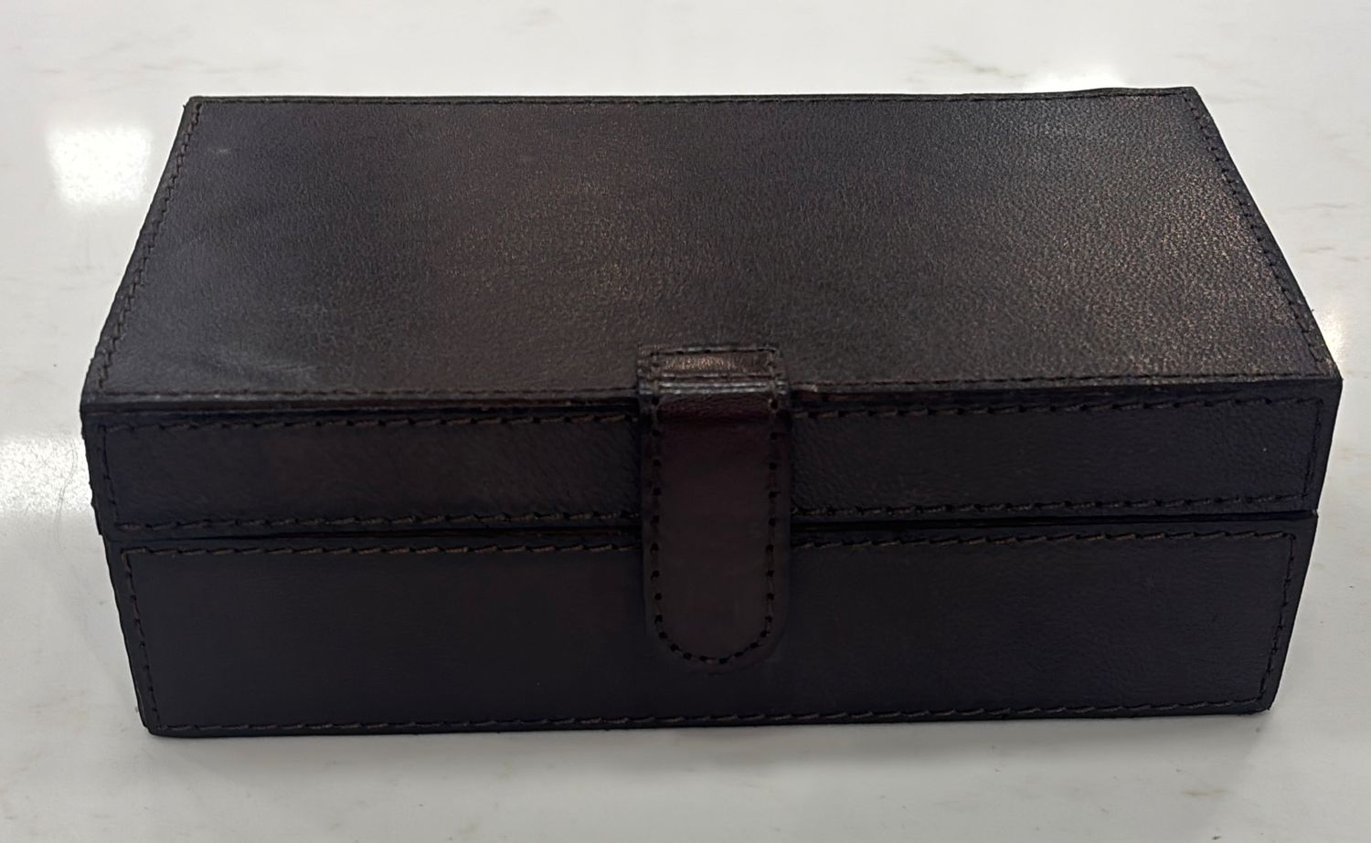 BROWN LEATHER BOX - SMALL