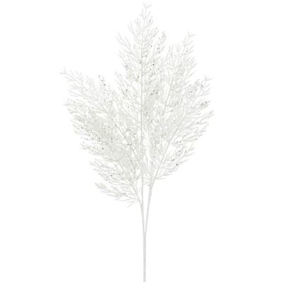 23"GLITTERED CEDAR SPRAY WH