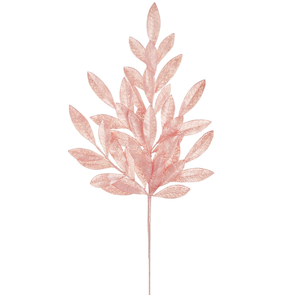 27" Pearlized Bay Leaf Spray Pink