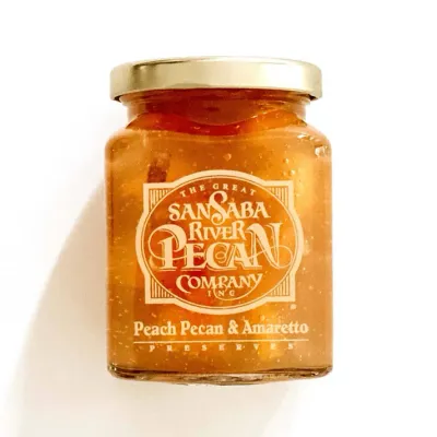 SANSABA RIVER COMPANY PRESERVES - PEACH PECAN &amp; AMARETTO