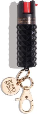 BLACK STUDDED METALLIC PEPPER SPRAY