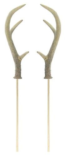 8.5"L ANTLERS ON 15" BAMBOO STICK RIBBON