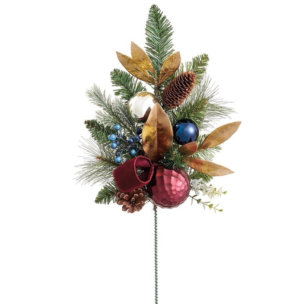 24"ORNAMENTBALL/P.CONE/PINE SPRAY