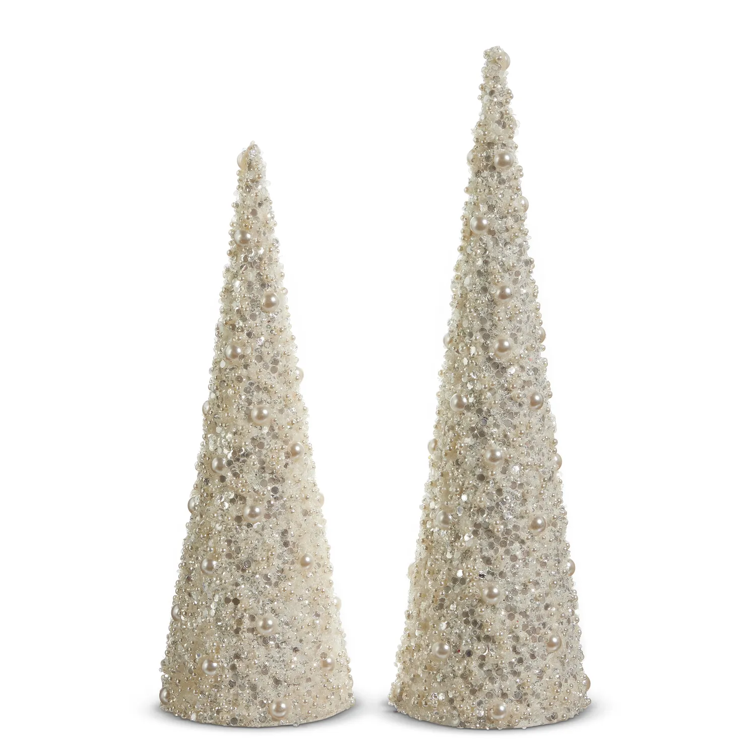 17" Pearl Embellished Cone Trees sm