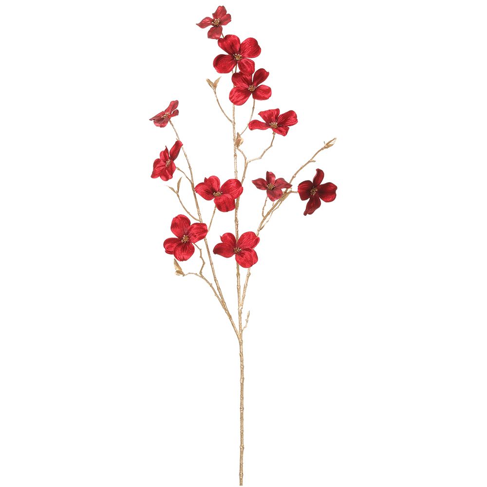 40"VELVET DOGWOOD SPRAY RE