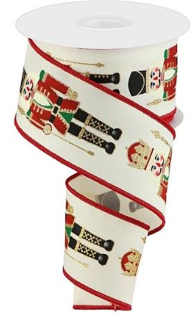2.5"X10YD NUTCRACKER RIBBON-IVORY RIBBON
