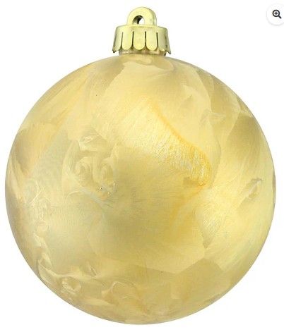 150MM FEATHER SMOOTH BALL ORNAMENT - LIGHT GOLD