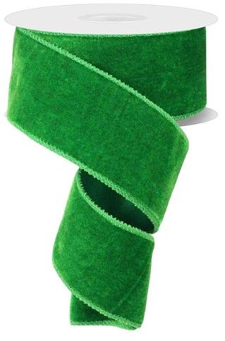 2.5"X10YD DELUXE VELVET/SATIN BACKING-EMERALD GREEN RIBBON