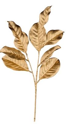 25"L MAGNOLIA LEAF SPRAY - GOLD