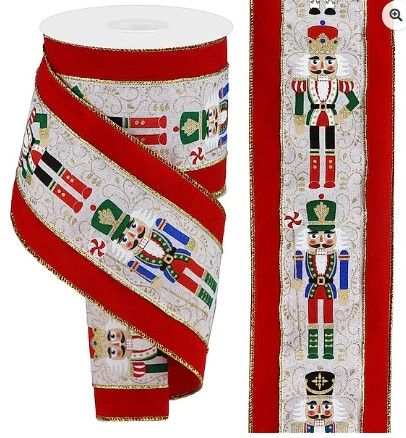 4"X10YD 2-IN-1 NUTCRACKER/VELVET RIBBON