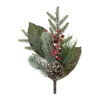 Mixed Pine and Berry Spray 16"H Polyester/Plastic
