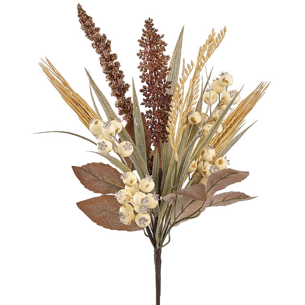 17" PLASTIC WHEAT/BERRY SPRAY