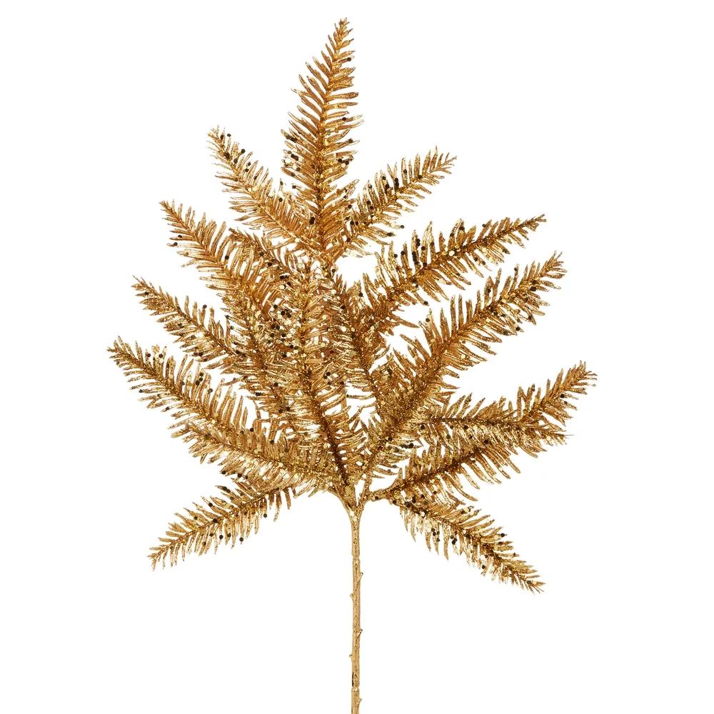 29"GLITTERED CEDAR SPRAY GOLD