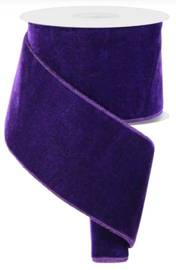 4"X10YD DELUXE VELVET/SATIN BACKING-PURPLE RIBBON