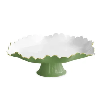 ENCANTO COLETTE PEDESTAL CAKE PLATE - LEAF GREEN