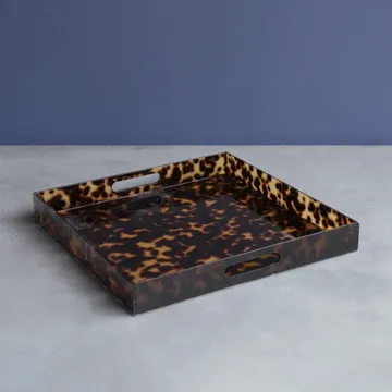 VIDA Acrylic Tortoise Tray  with Handles - LARGE