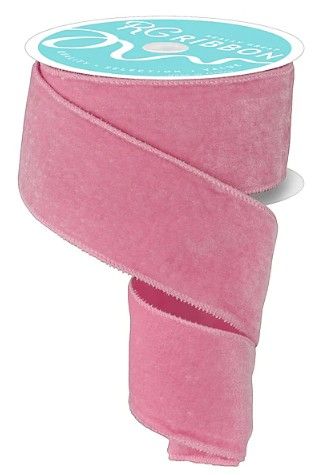2.5"X10YD DELUXE VELVET/SATIN BACKING-LIGHT PINK RIBBON
