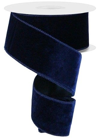 2.5"X10YD DELUXE VELVET/SATIN BACKING-NAVY BLUE RIBBON