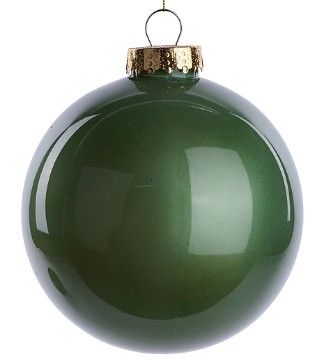 150MM DIA LACQUER/GLASS LOOK ORNAMENT-SAGE GREEN