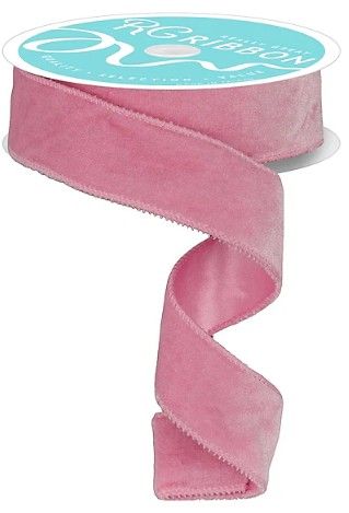 1.5"X10YD DELUXE VELVET/SATIN BACKING-LIGHT PINK RIBBON