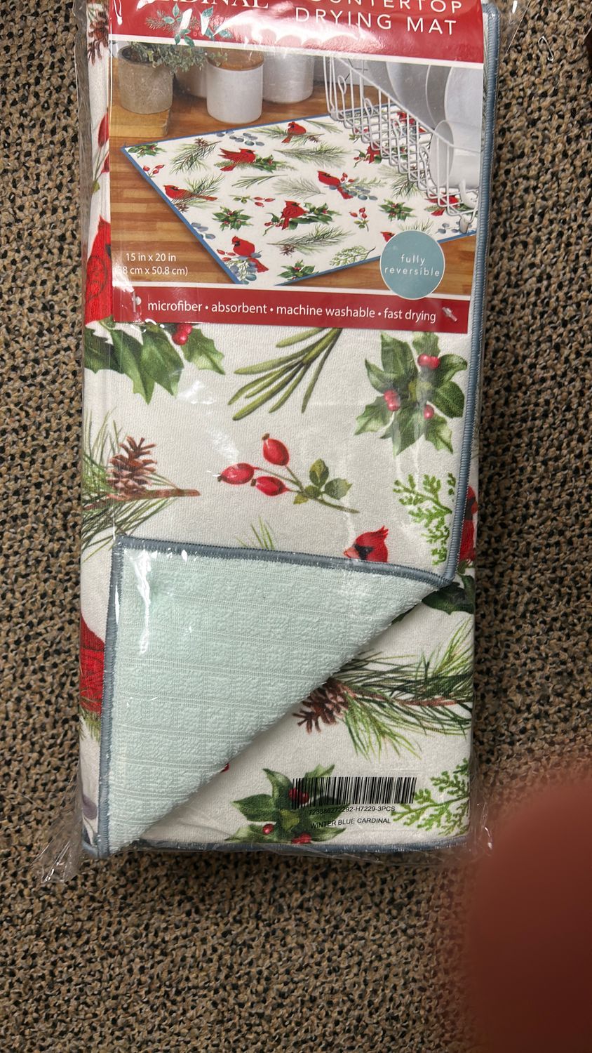 DRYING MAT WINTER BLUE CARDINAL