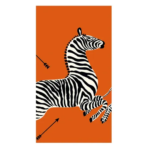 ZEBRAS ORANGE GUEST TOWEL