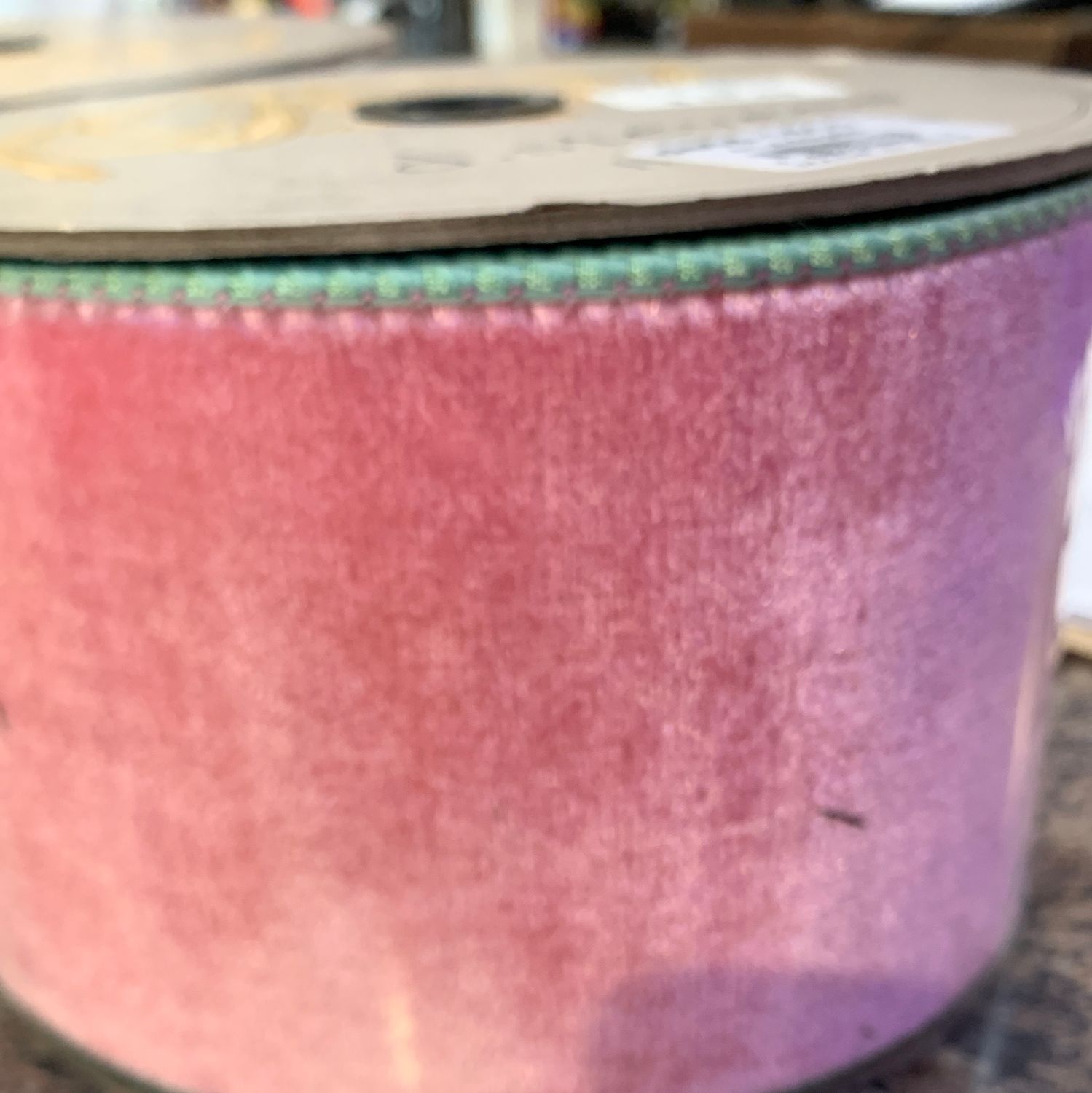 Pink velvet ribbon4”