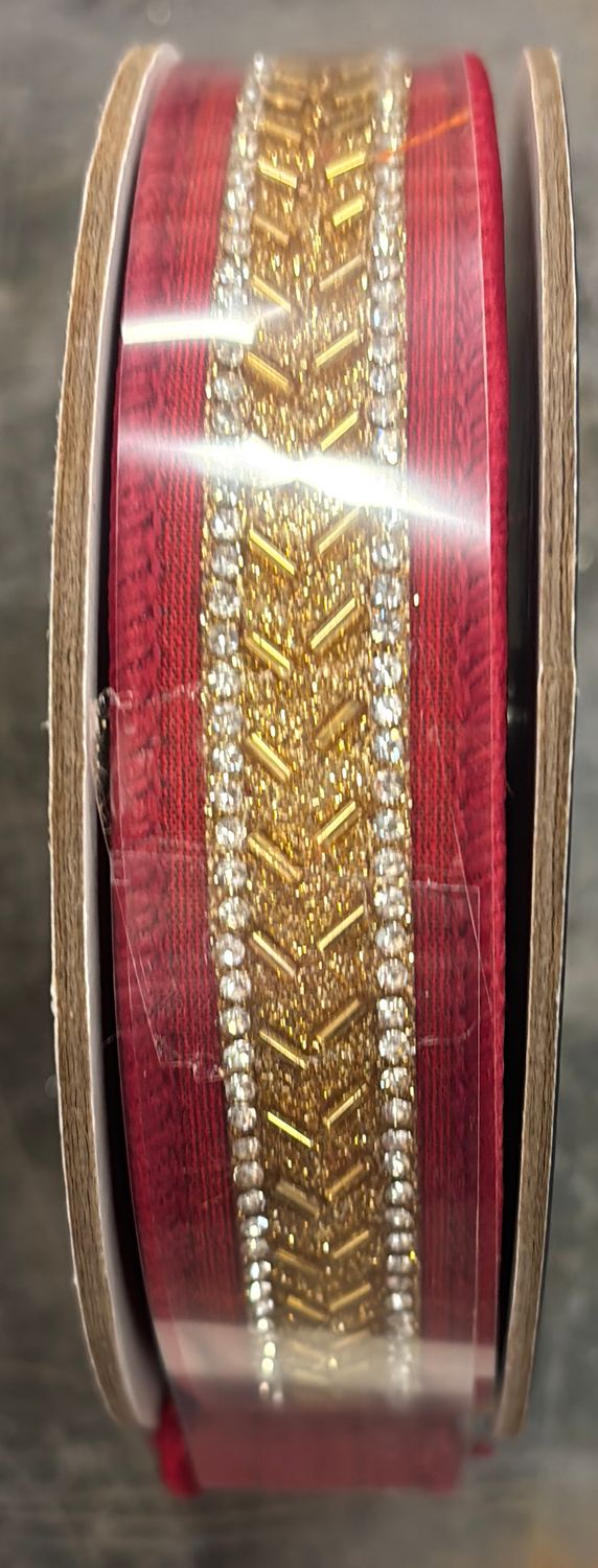 BAGUETTES BURGUNDY RIBBON 1"X5YD