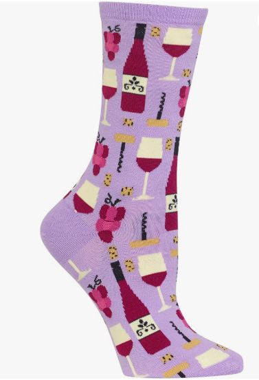 Women's Wine Crew Socks