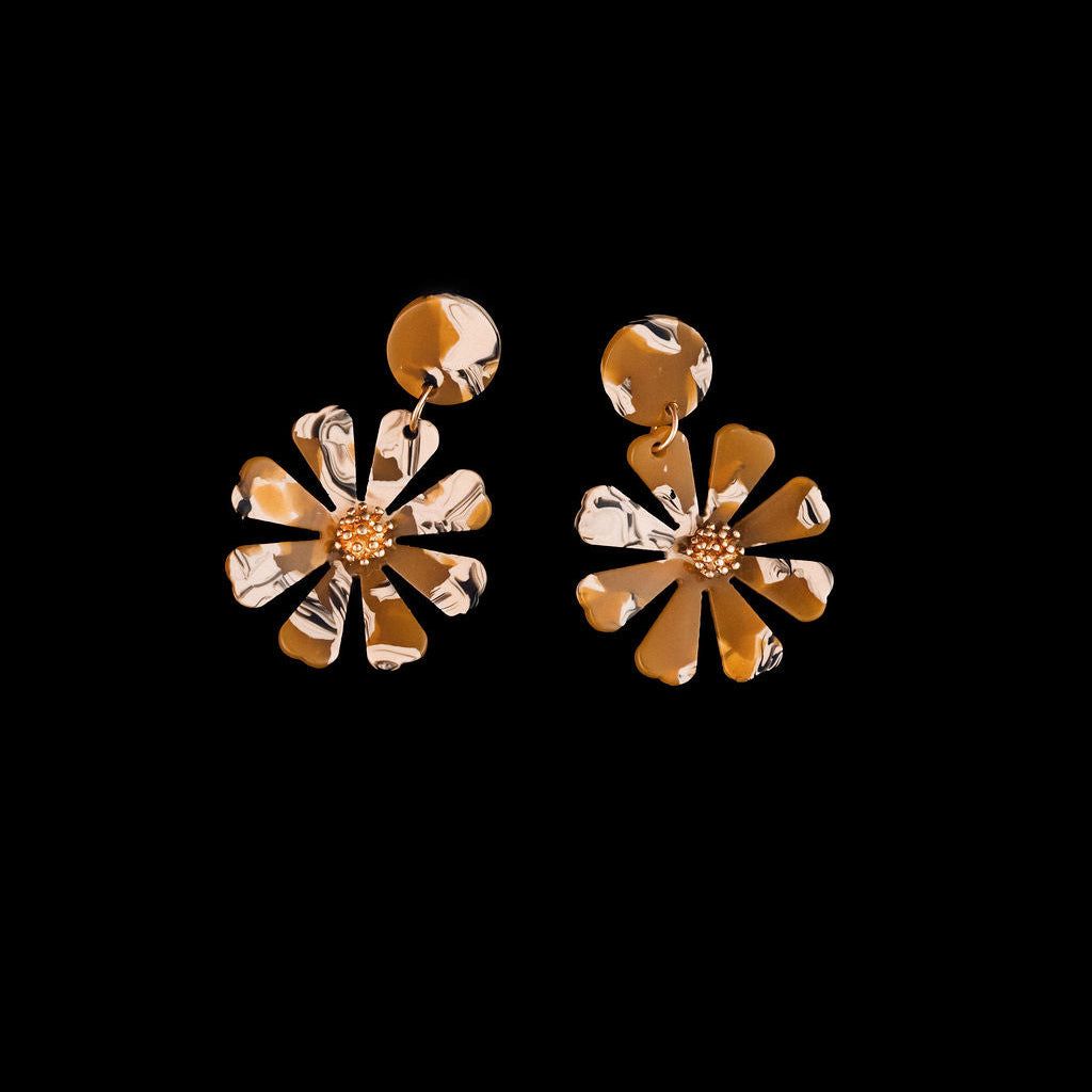 STEWARD &amp; JAMES - FLORA ACETATE EARRINGS - YELLOW