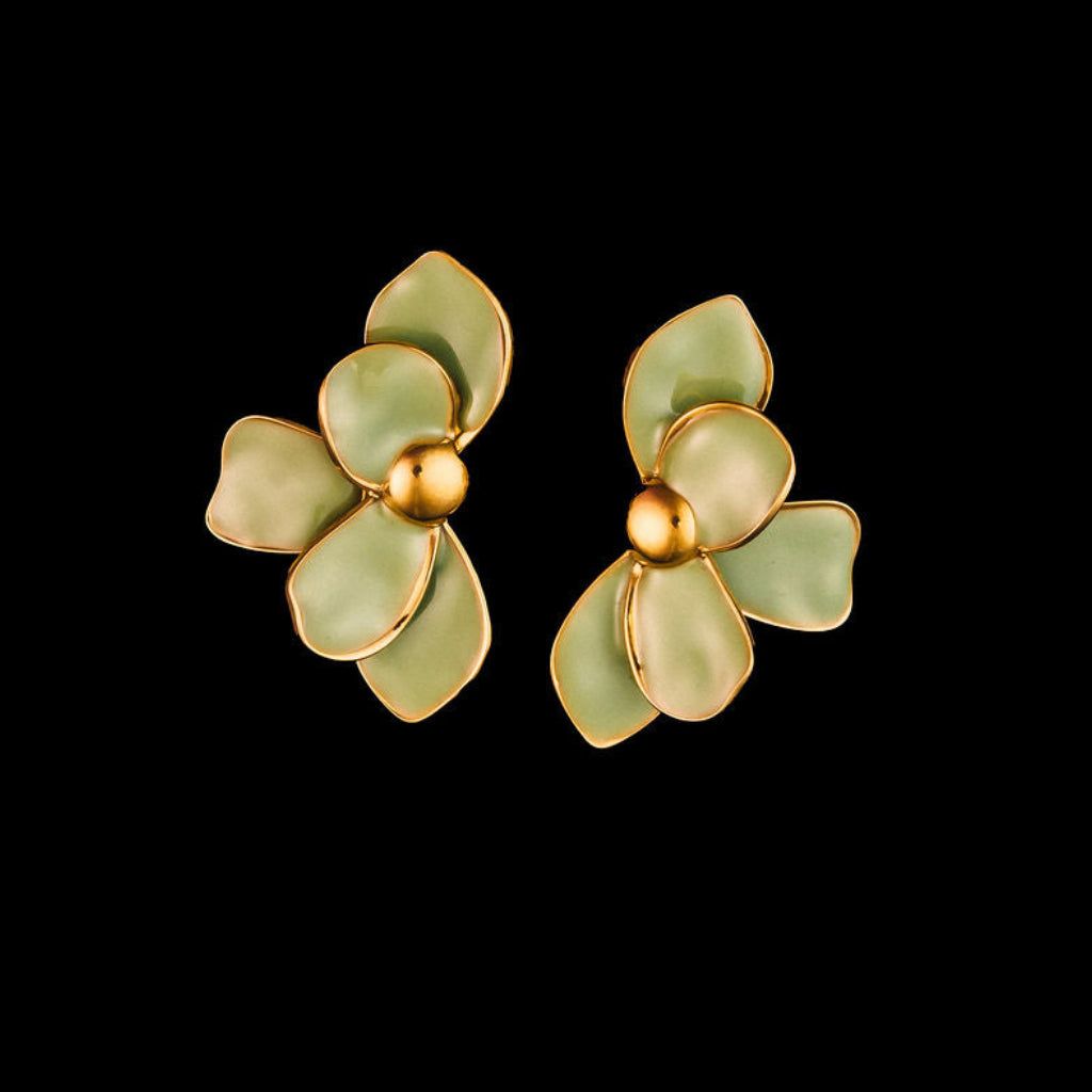 STEWARD &amp; JAMES - CHICA FLORAL EARRINGS - GREEN