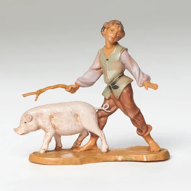 5" CLEMENT THE PIG FARMER - FONTANINI