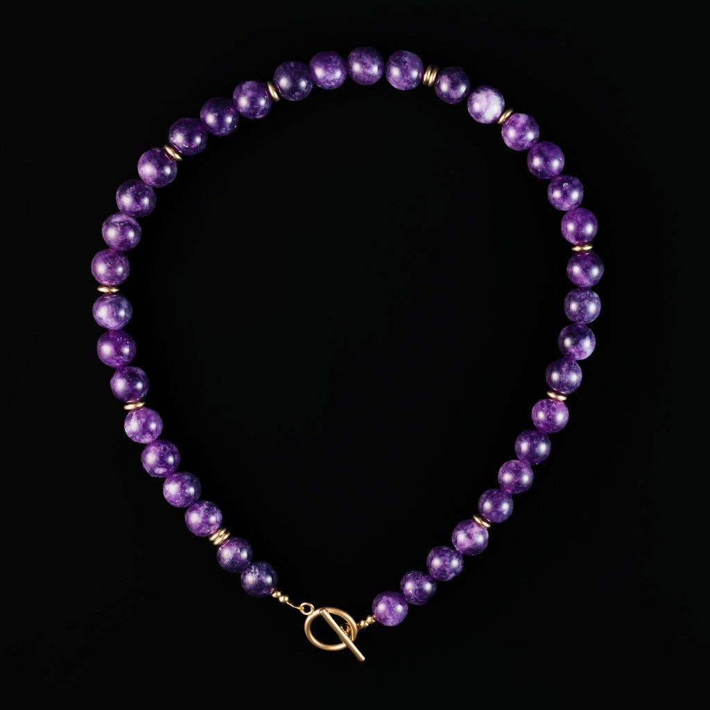 STEWARD &amp; JAMES - RALLY BEADED NECKLACE - PURPLE