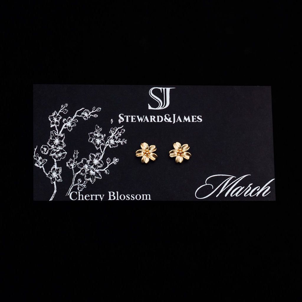 STEWARD &amp; JAMES - MARCH CHERRY BLOSSOM STUDS