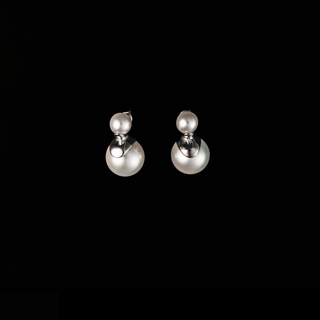 STEWARD &amp; JAMES - CAMILLE PEARL STUDS - SILVER