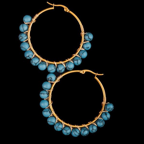STEWARD &amp; JAMES - AL TURQUOISE HOOPS
