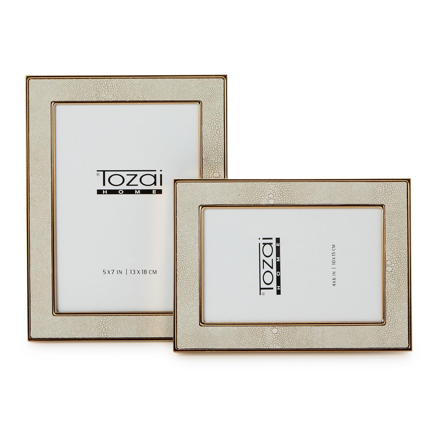 CREAM SHAGREEN 4X6 FRAME