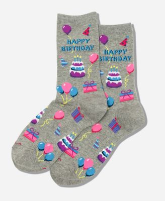 Women's Happy Birthday Crew Socks