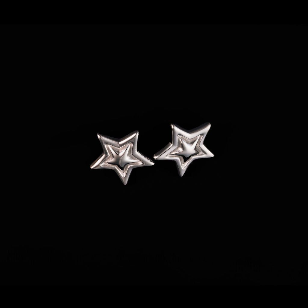 STEWARD &amp; JAMES - STAR STUDS - SILVER