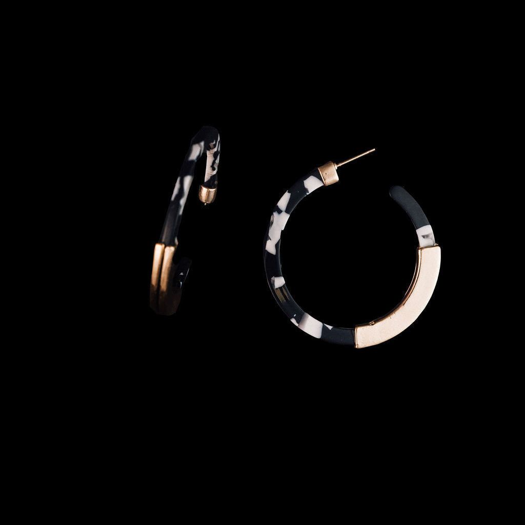 STEWARD &amp; JAMES - AZALEA ACEATATE HOOP - BLACK