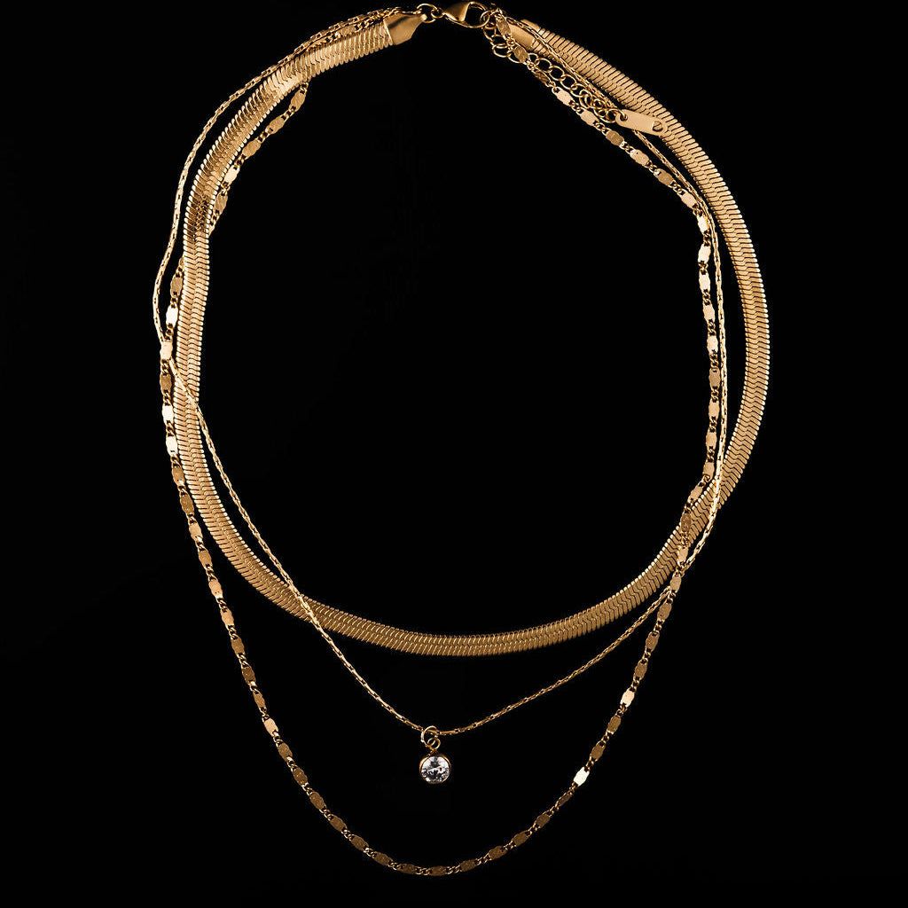 STEWARD &amp; JAMES - DOM TRIPLE LAYERED NECKLACE