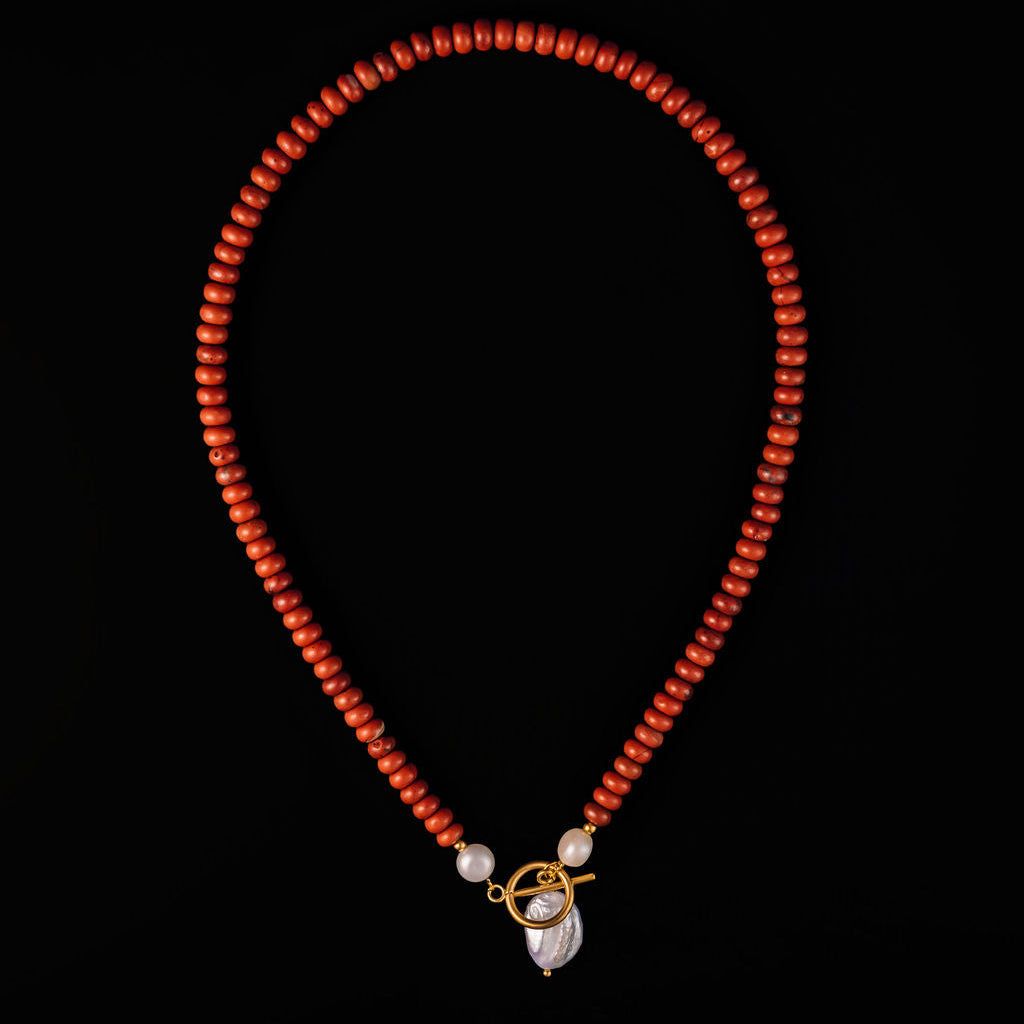 STEWARD &amp; JAMES - AL BEADED NECKLACE - RED