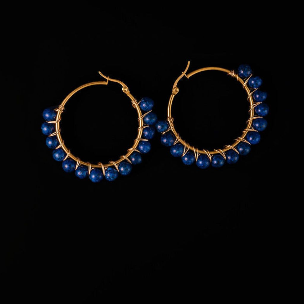 STEWARD &amp; JAMES - AL RED BEADED HOOPS