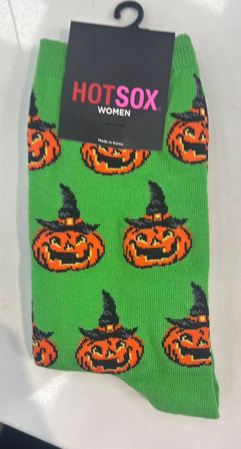 WOMEN'S GREEN PUMPKIN SOCK