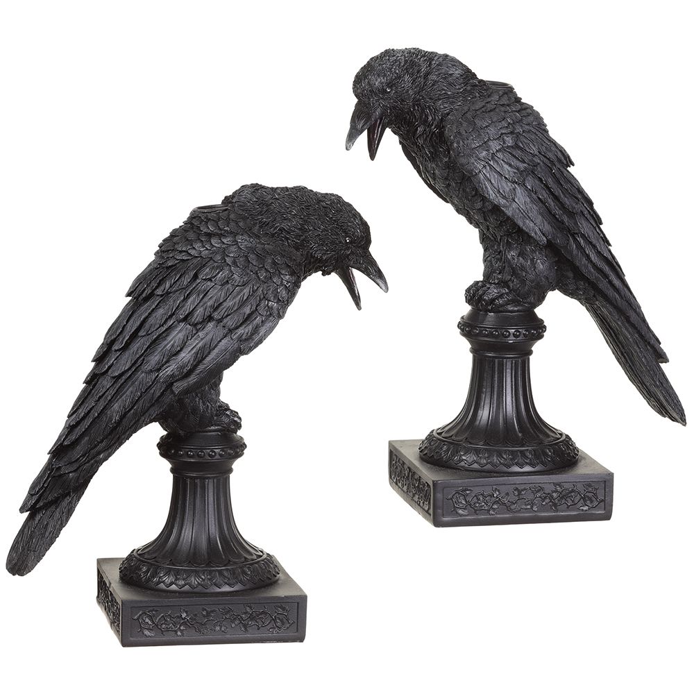 11.5"CROW CANDLEHOLDER (2/ST)