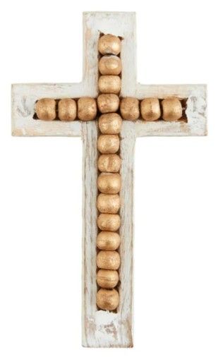 SM GOLD BEADED CROSS SITTER