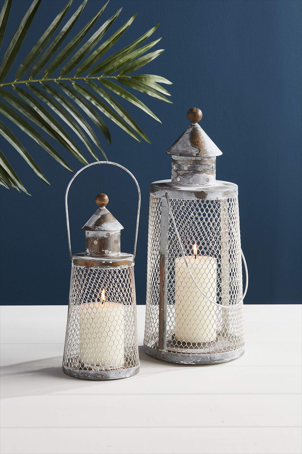NESTED TIN LIGHTHOUSE LANTERNS