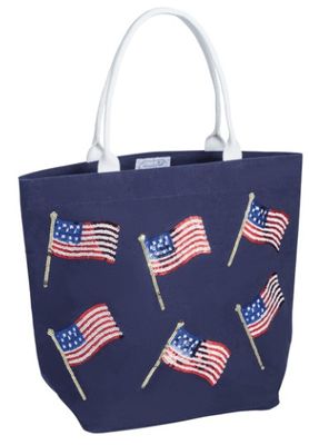 AMERICANA SPARKLE TOTE BL