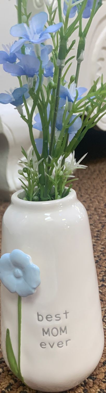 Best mom ever vase with flower