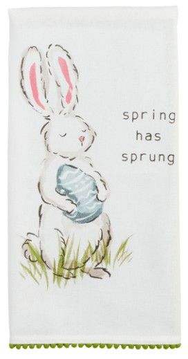 SPRING HAS BUNNY EGG TEA TOWEL